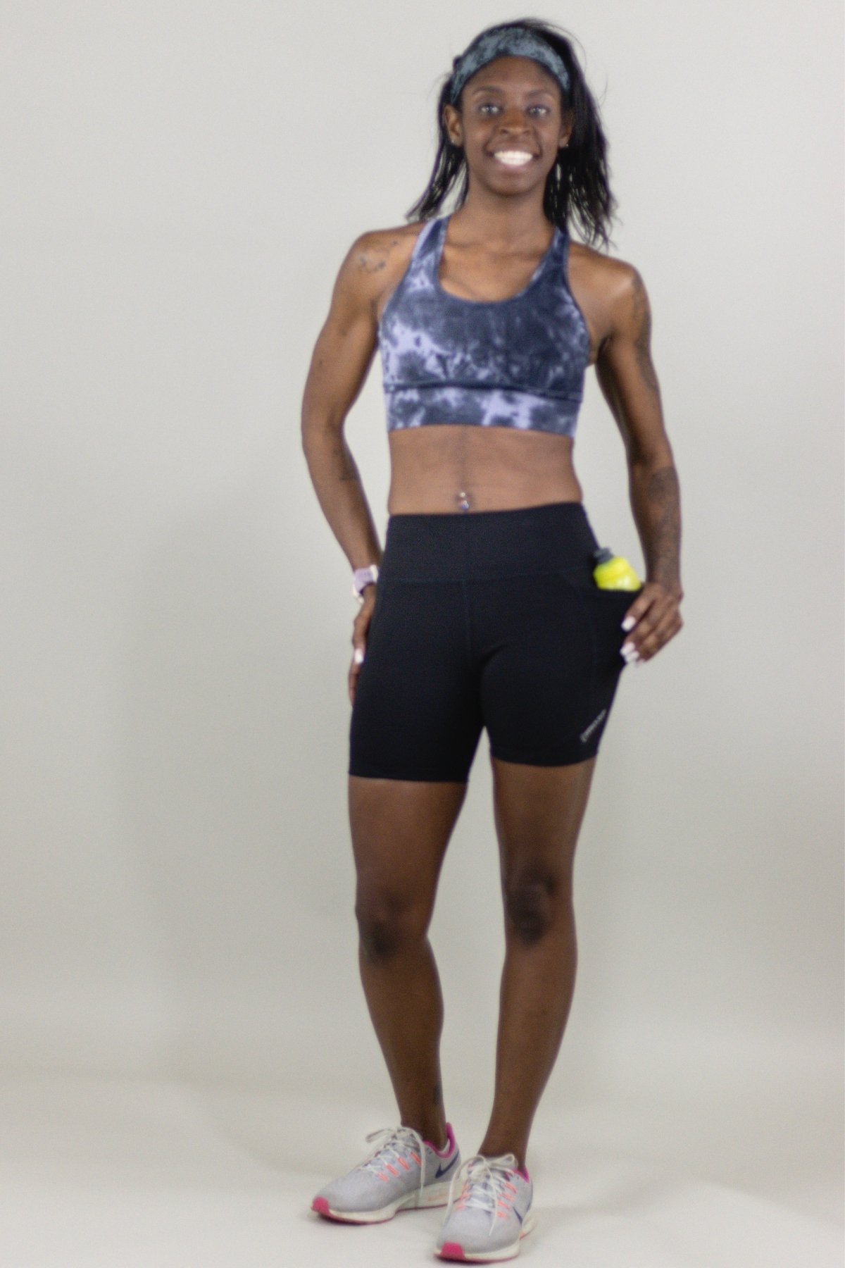 ★★ ★★ Here Washed Black Bodyfit 5 Pocket Ankl Finishline Pocket Shorts (5